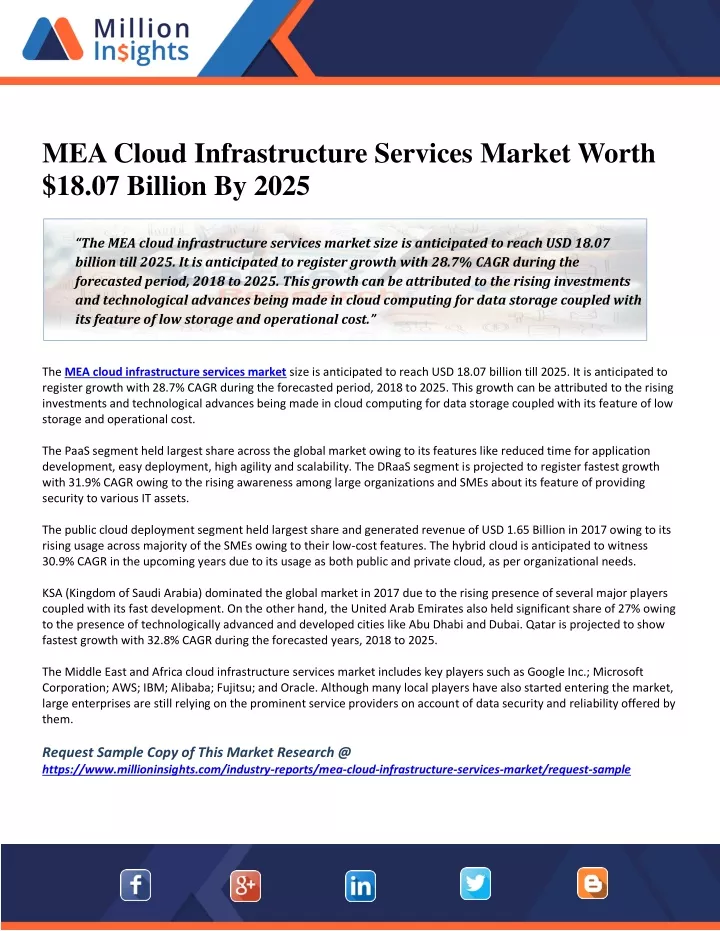 mea cloud infrastructure services market worth