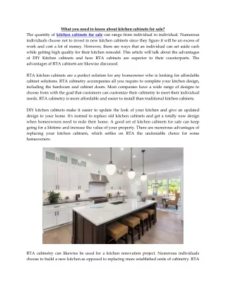 what you need to know about kitchen cabinets