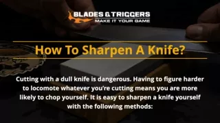 How To Sharpen A Knife?