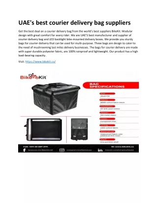 UAE's best courier delivery bag suppliers