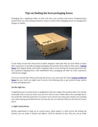 tips on finding the best packaging boxes