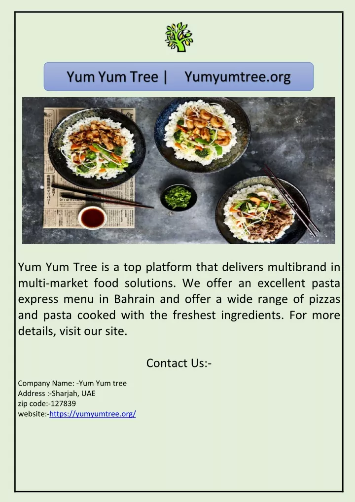 yum yum tree is a top platform that delivers