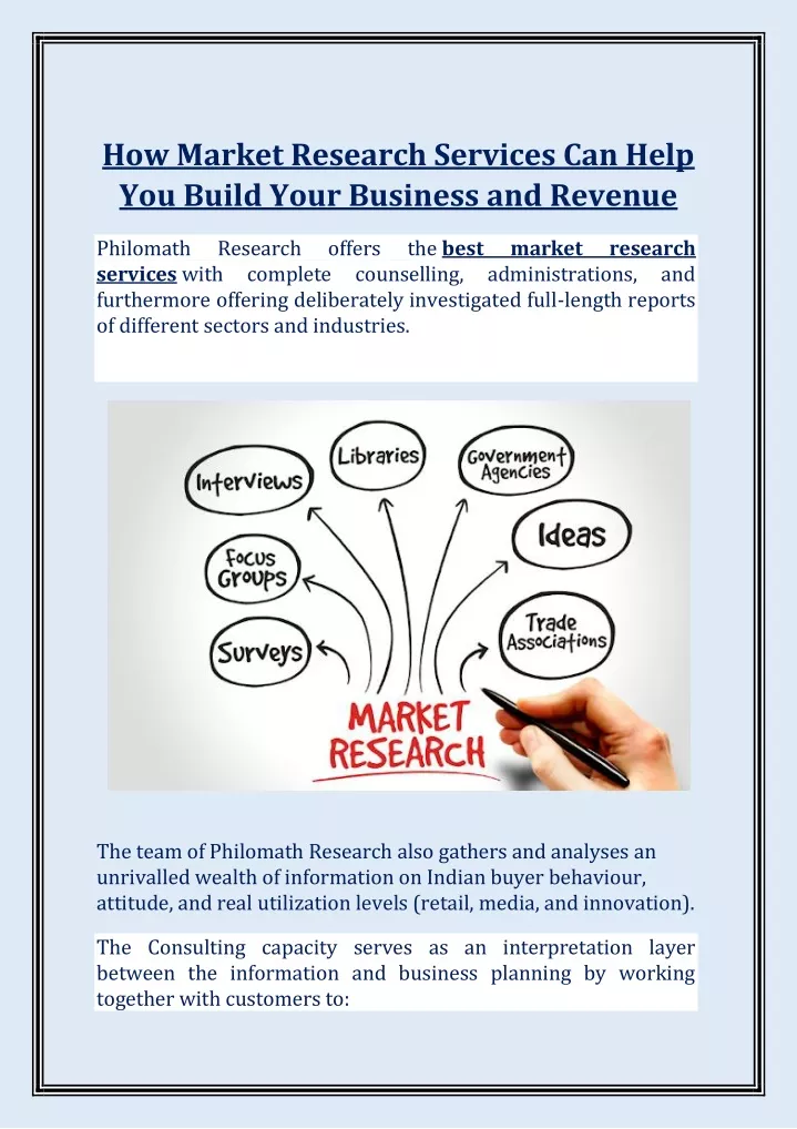 how market research services can help you build