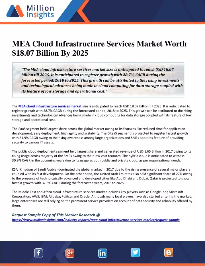 PPT MEA Cloud Infrastructure Services Market Worth 18.07 Billion By