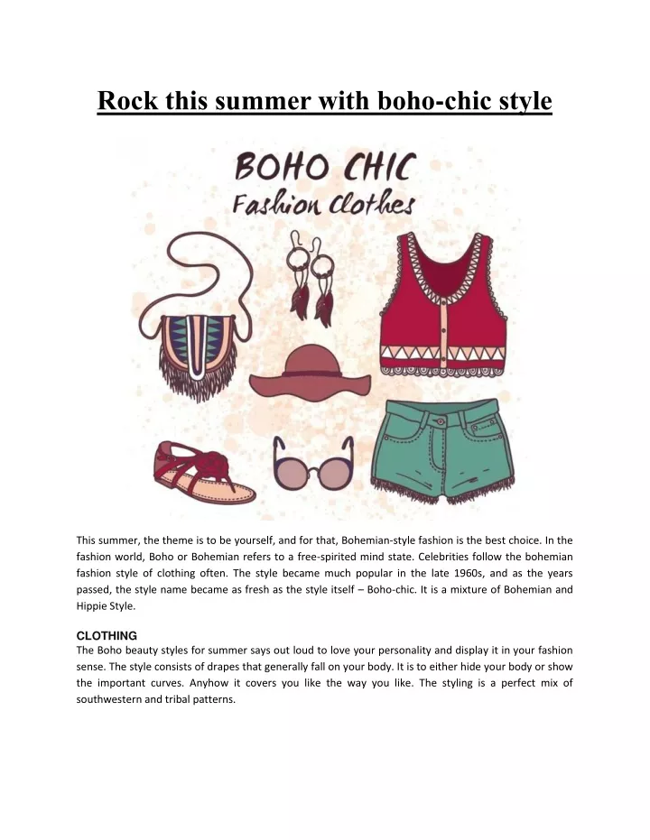 rock this summer with boho chic style