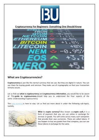 cryptocurrency for beginners everything