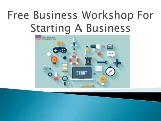 Free Business Workshop For Starting A Business