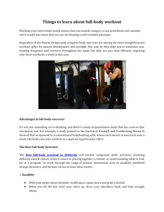 things to learn about full body workout