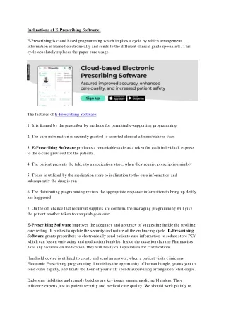 inclinations of e prescribing software