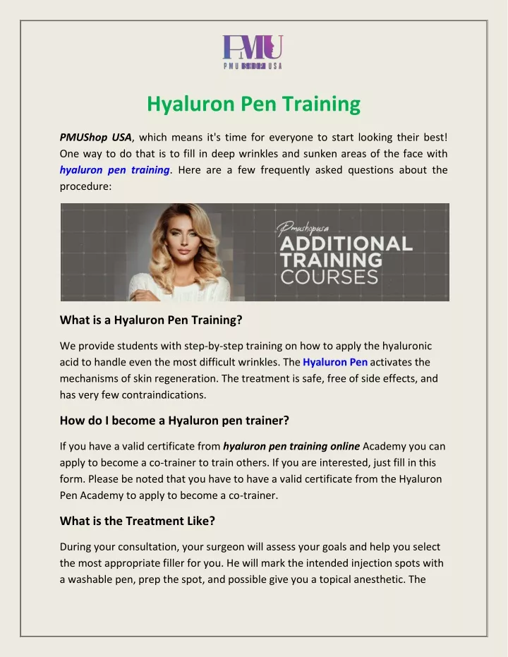 hyaluron pen training