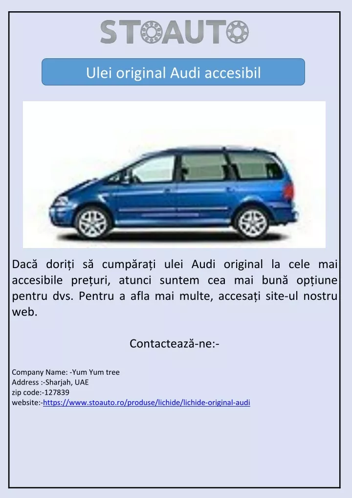 ulei original audi accesibil