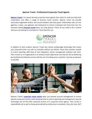 Spencer Travel - Professional Corporate Travel Agents