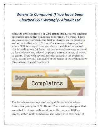 where to complaint if you have been charged
