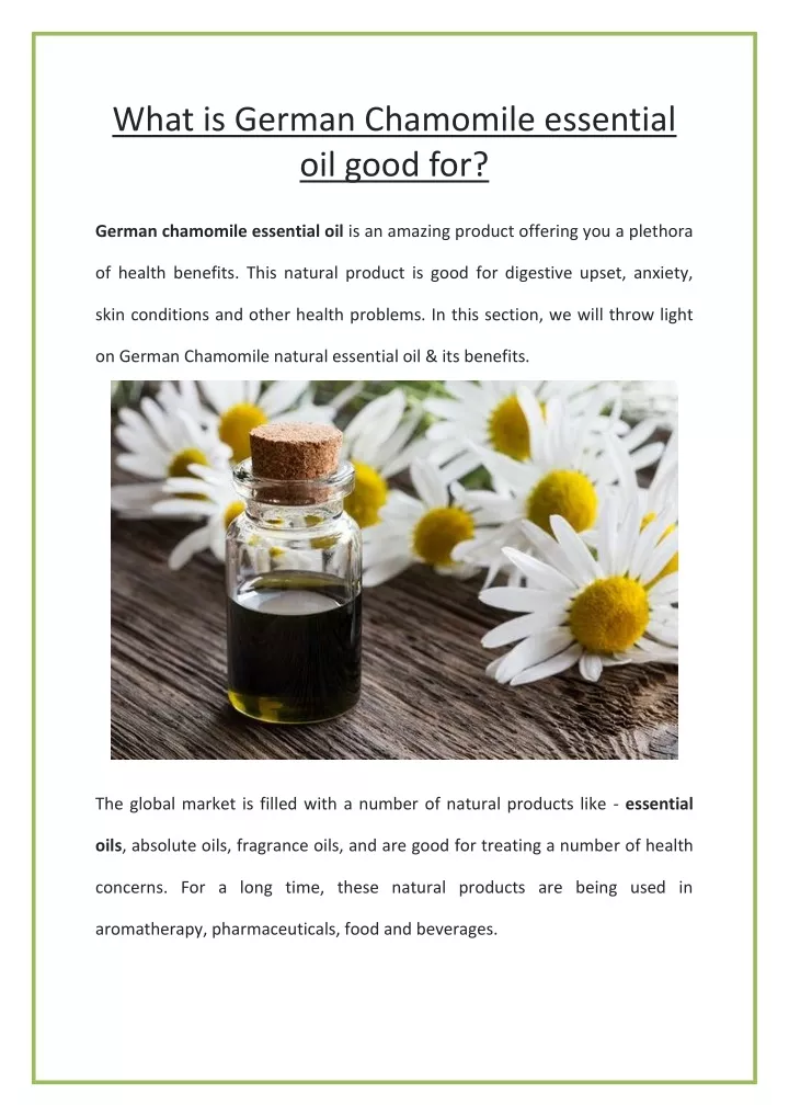 what is german chamomile essential oil good for
