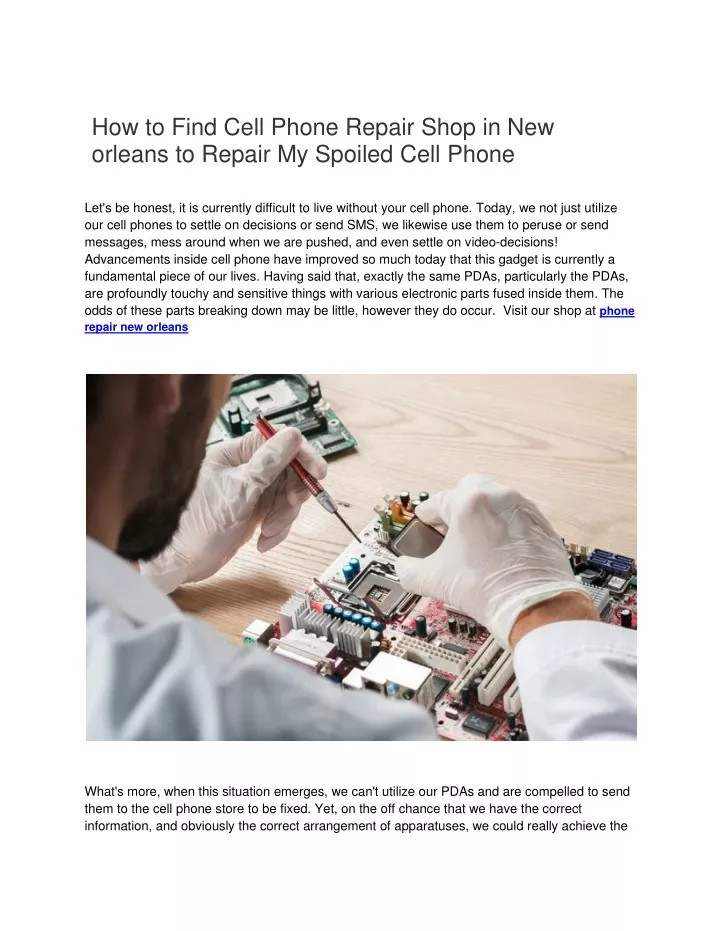 how to find cell phone repair shop in new orleans