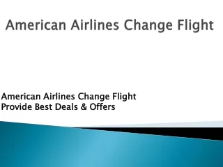 American Airlines Change Flight