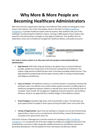 Why More & More People are Becoming Healthcare Administrators