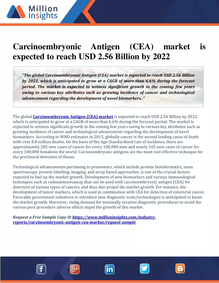 carcinoembryonic antigen expected to reach