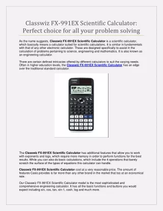 classwiz fx 991ex scientific calculator perfect
