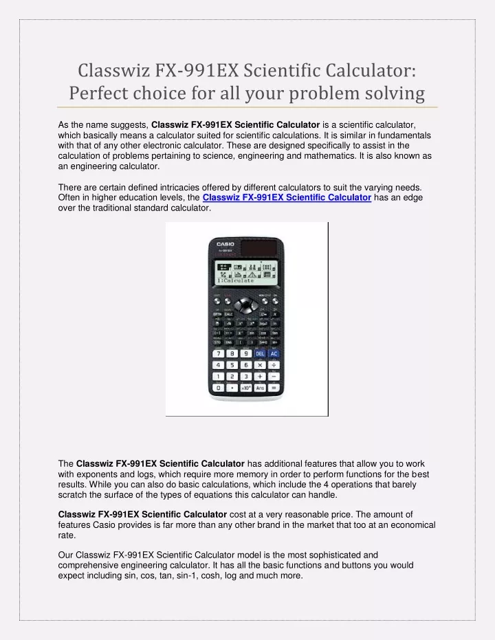 classwiz fx 991ex scientific calculator perfect