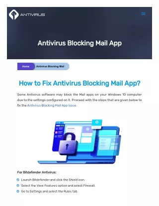 antivirus blocking mail app