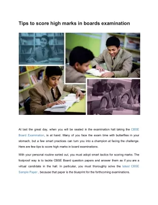 tips to score high marks in boards examination
