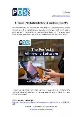 Restaurant POS Systems Software | Easy Restaurant POS | POS Depot