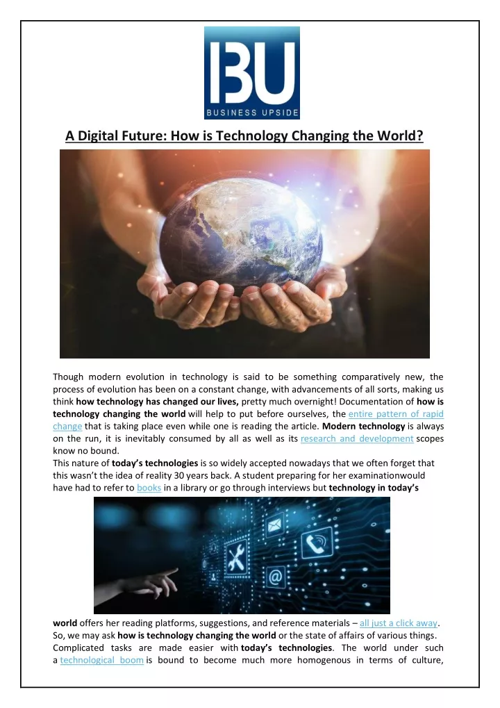 a digital future how is technology changing