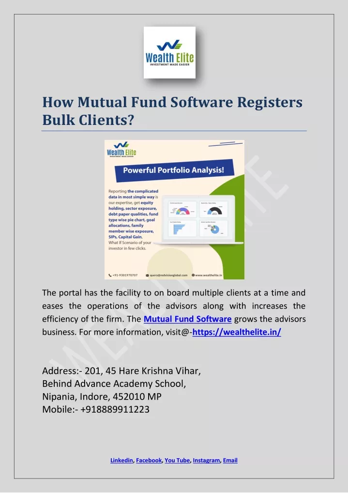 how mutual fund software registers bulk clients
