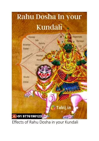 effects of rahu dosha in your kundali
