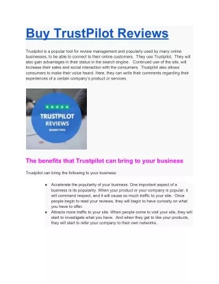 BUY 5 Star TRUSTPILOT REVIEWS