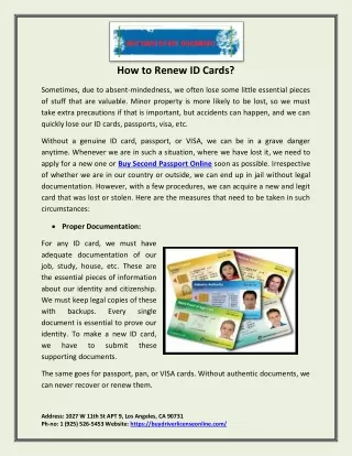 How to Renew ID Cards?