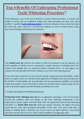 top 4 benefits of undergoing professional teeth
