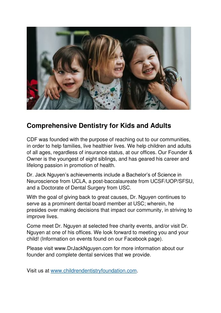 comprehensive dentistry for kids and adults