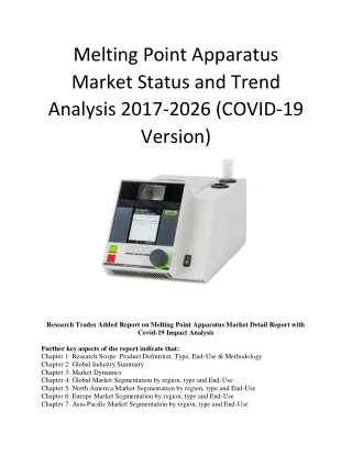 melting point apparatus market status and trend