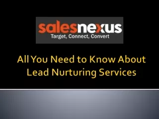 All You Need to Know About Lead Nurturing Services