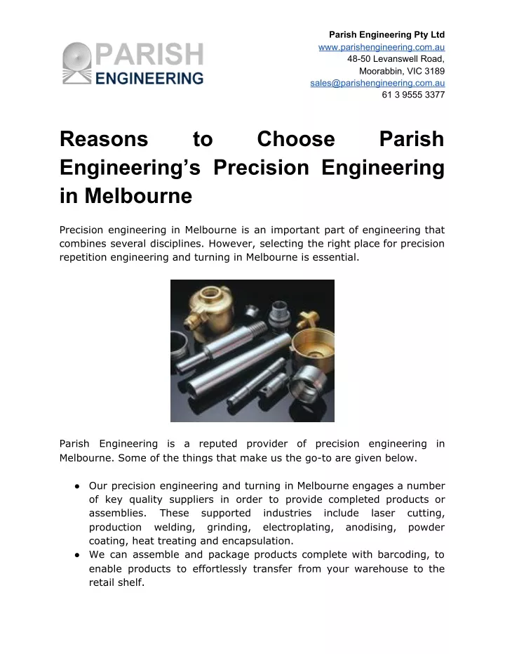 parish engineering pty ltd www parishengineering