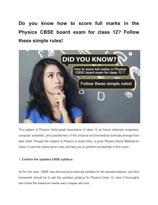 do you know how to score full marks in the