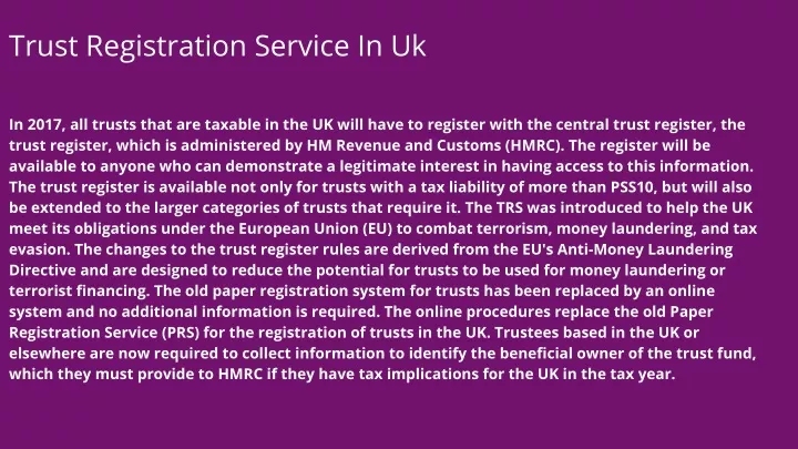 trust registration service in uk