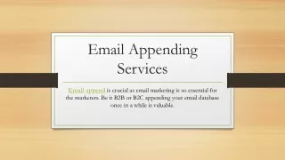 Email Appending | Email Append | Email Appending Services