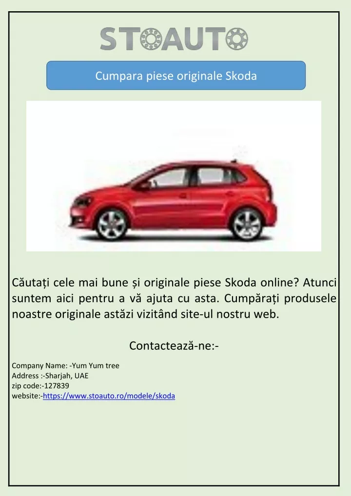 cumpara piese originale skoda