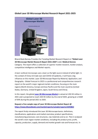 global laser 3d microscope market research report