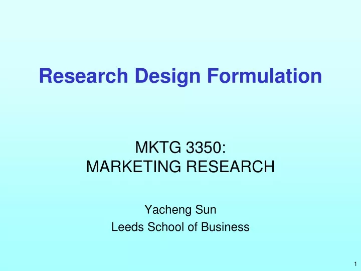 research design formulation