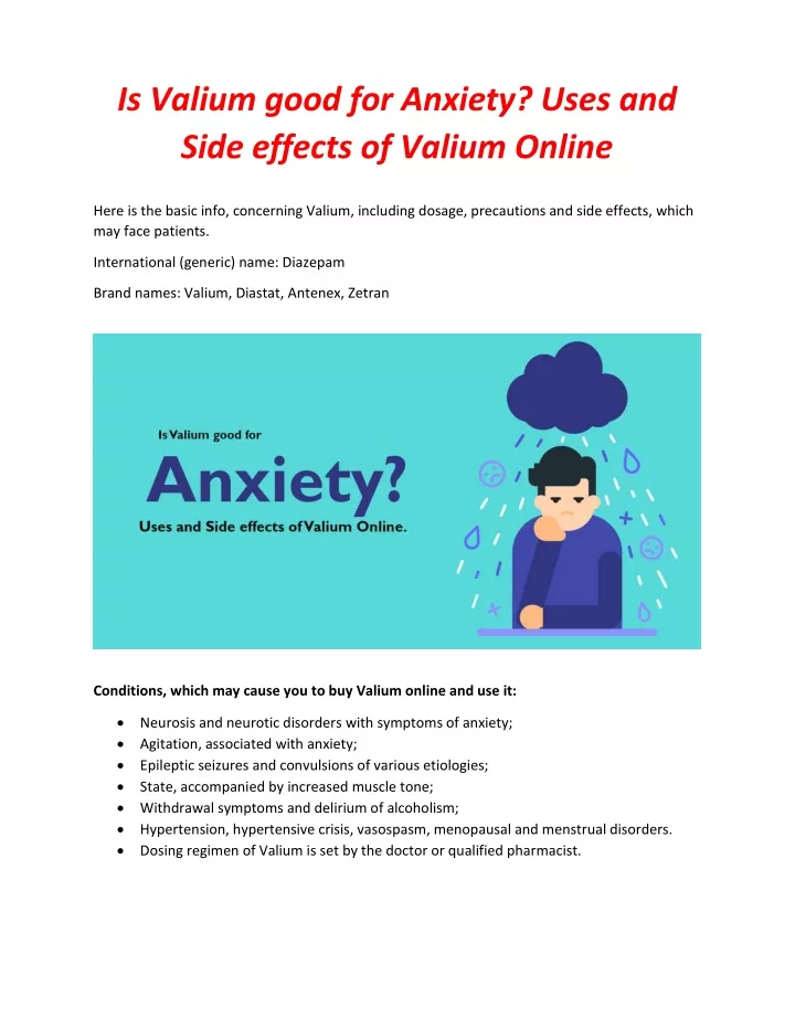 is valium good for anxiety uses and side effects