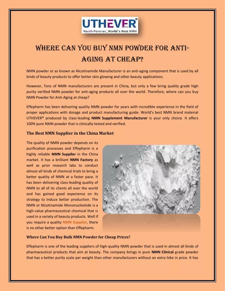 where can you buy nmn powder for anti aging