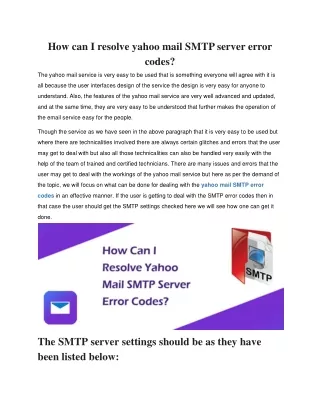 how can i resolve yahoo mail smtp server error