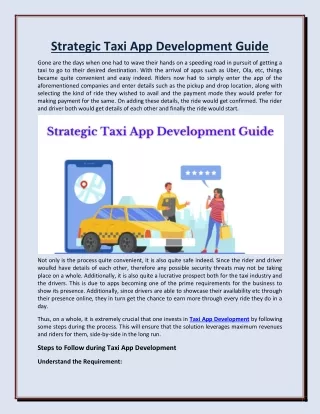 strategic taxi app development guide