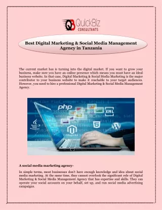 Best Digital Marketing & Social Media Management Agency in Tanzania