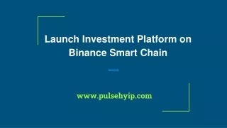 Launch Investment Platform on Binance Smart Chain from Pulsehyip