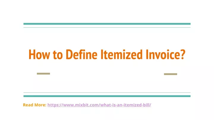 how to define itemized invoice